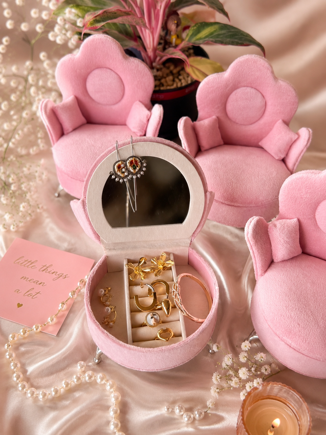 Pink vanity Jewellery box