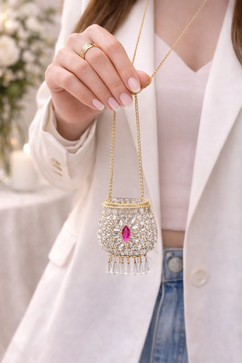 Mini kundan bag