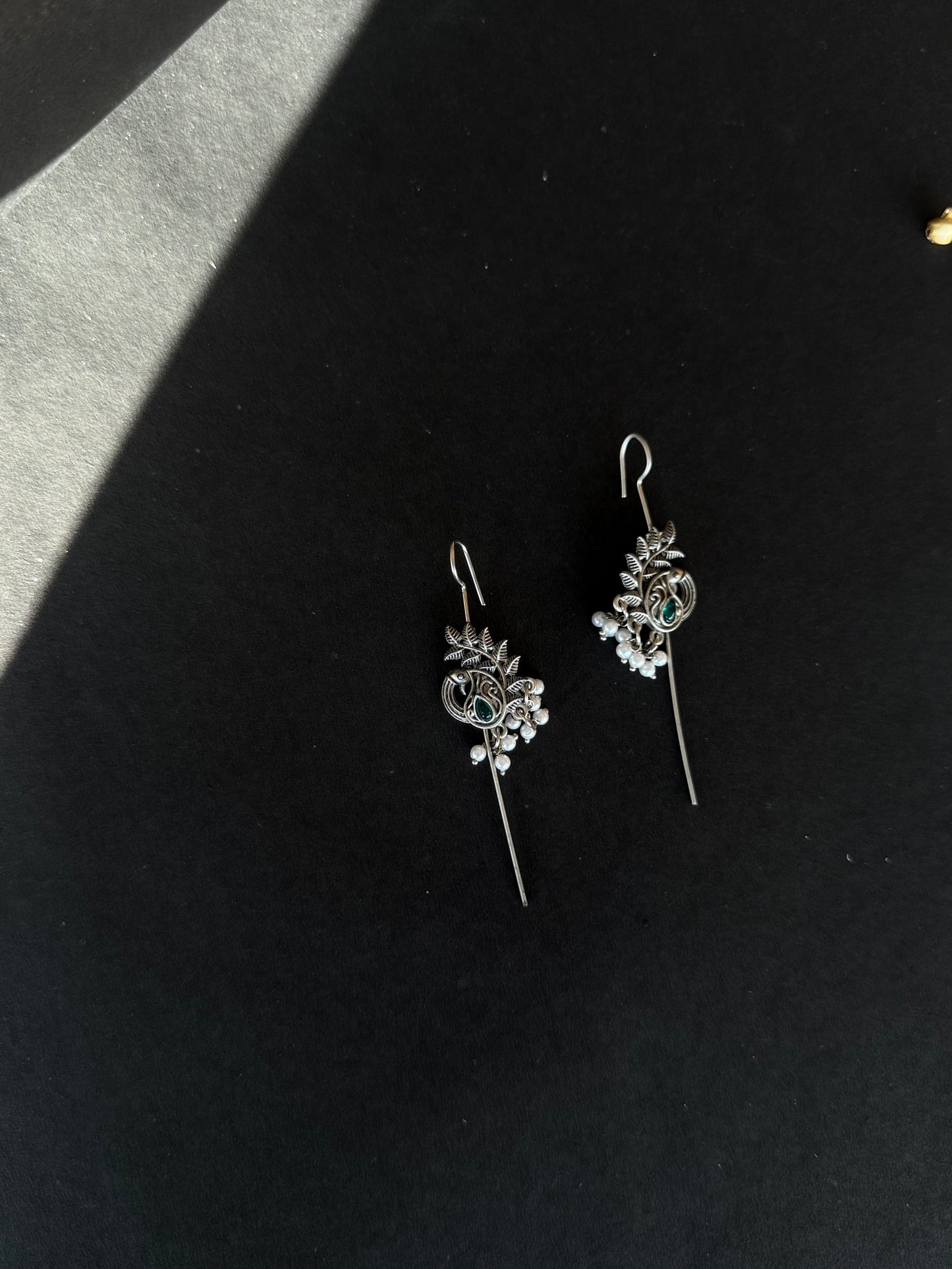 Peacock ear cuff