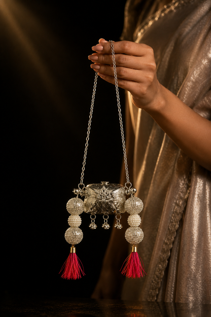 Mini ghungroo tassel bag
