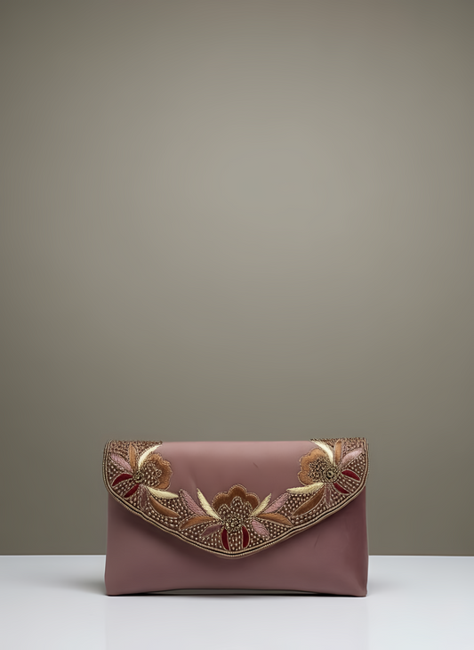 Embellished envelope clutch