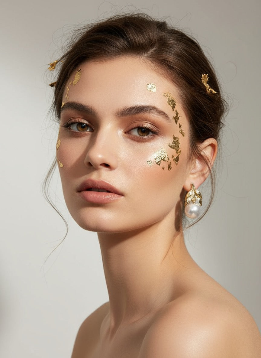Down leaf earrings