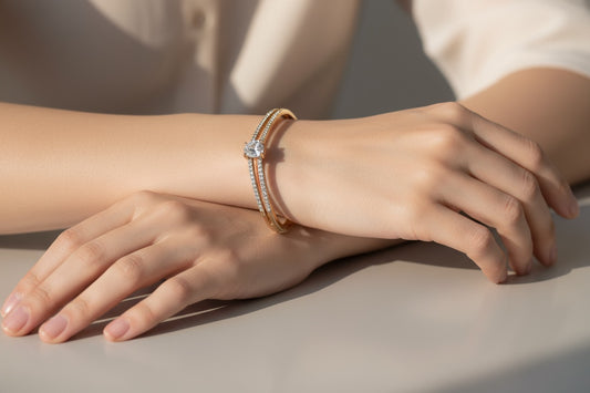 Dual Stone Thin Wrist Bracelet