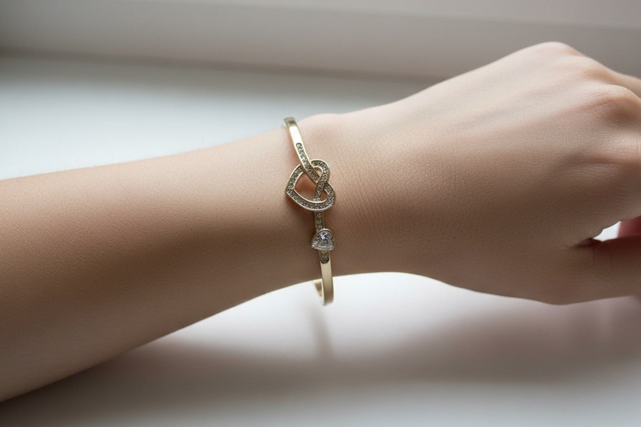 Dual Heart Thin Wrist Bracelets