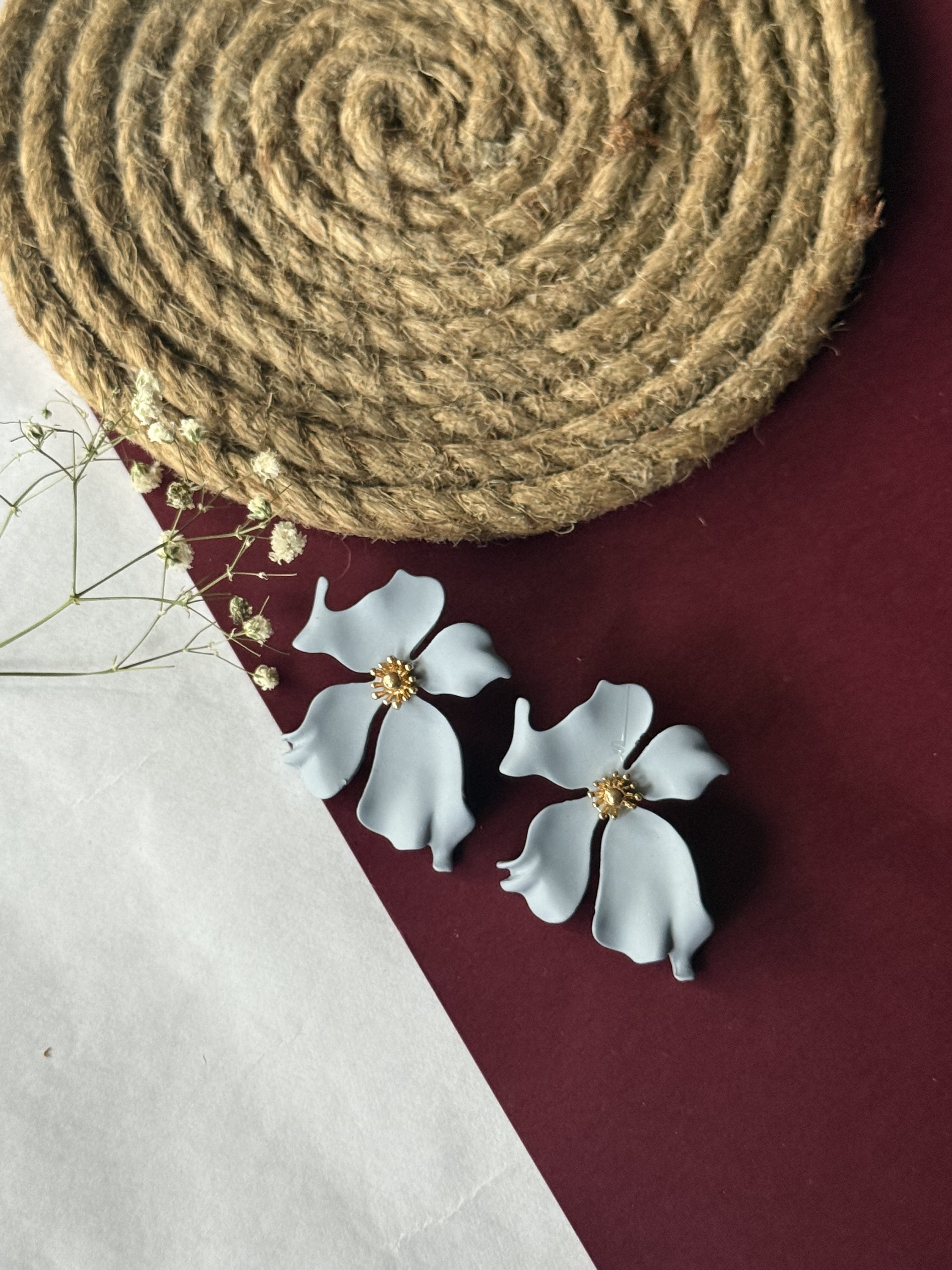 poppy light blue earrings