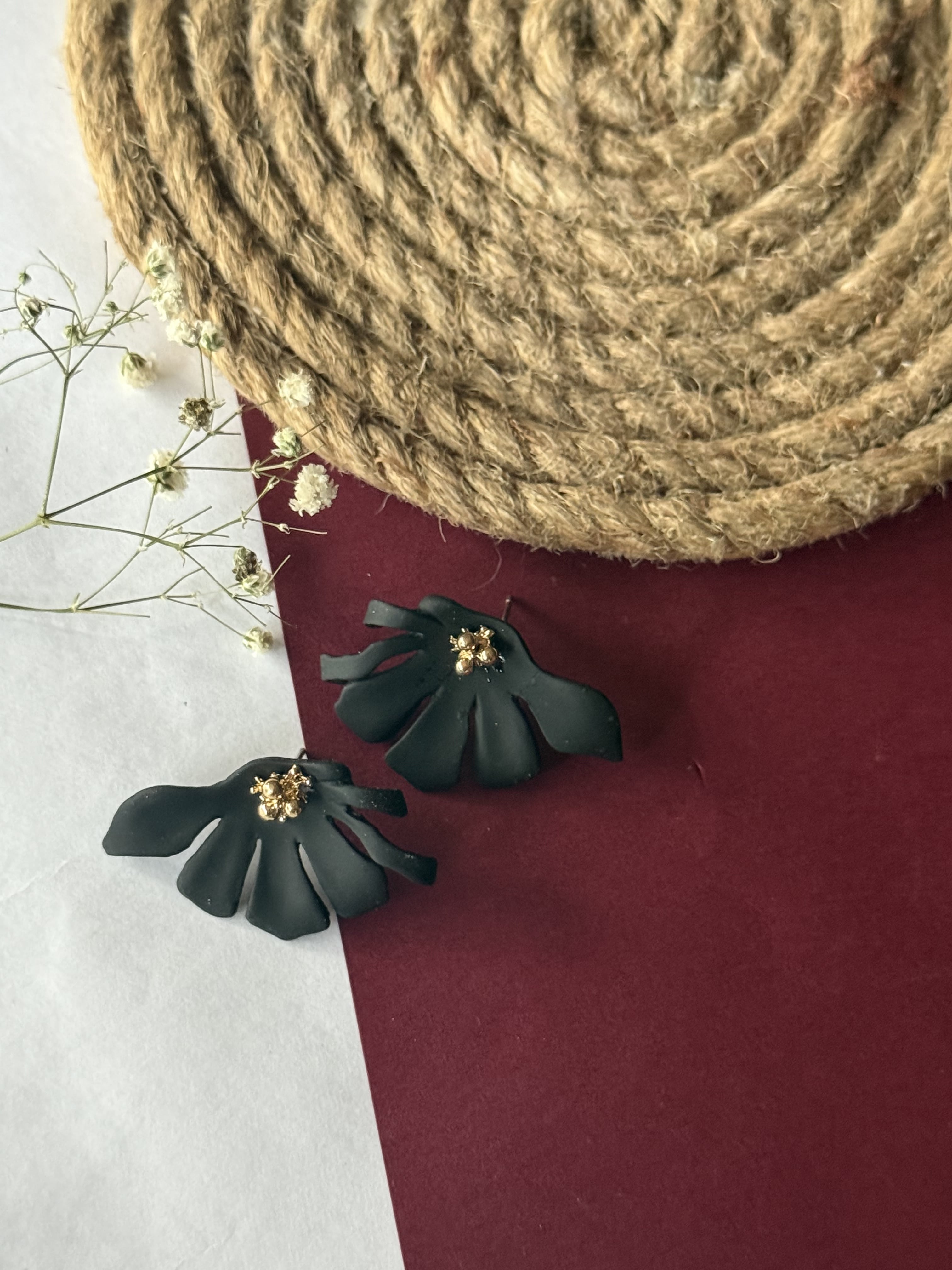 half flower earring