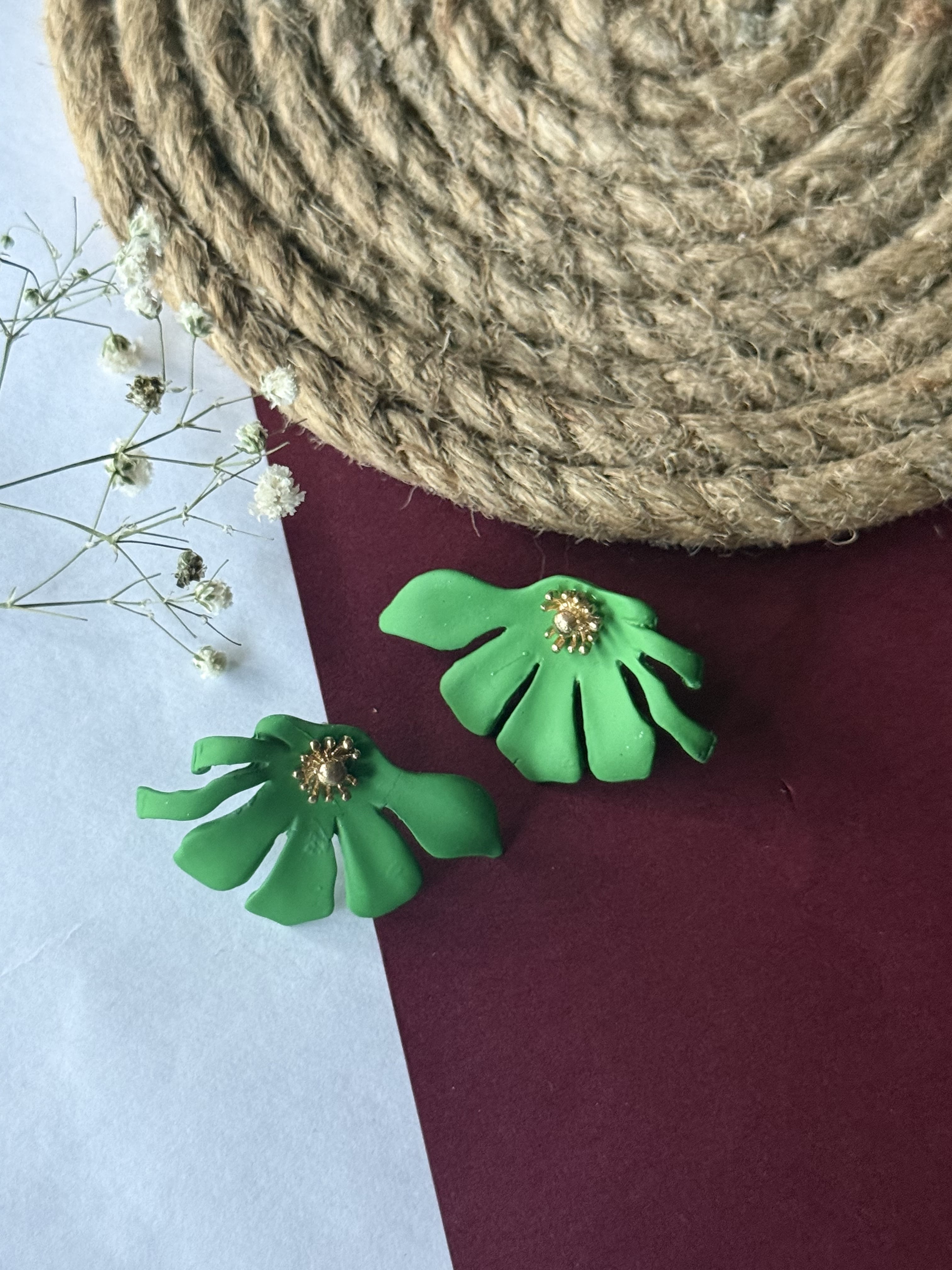 half flower earring